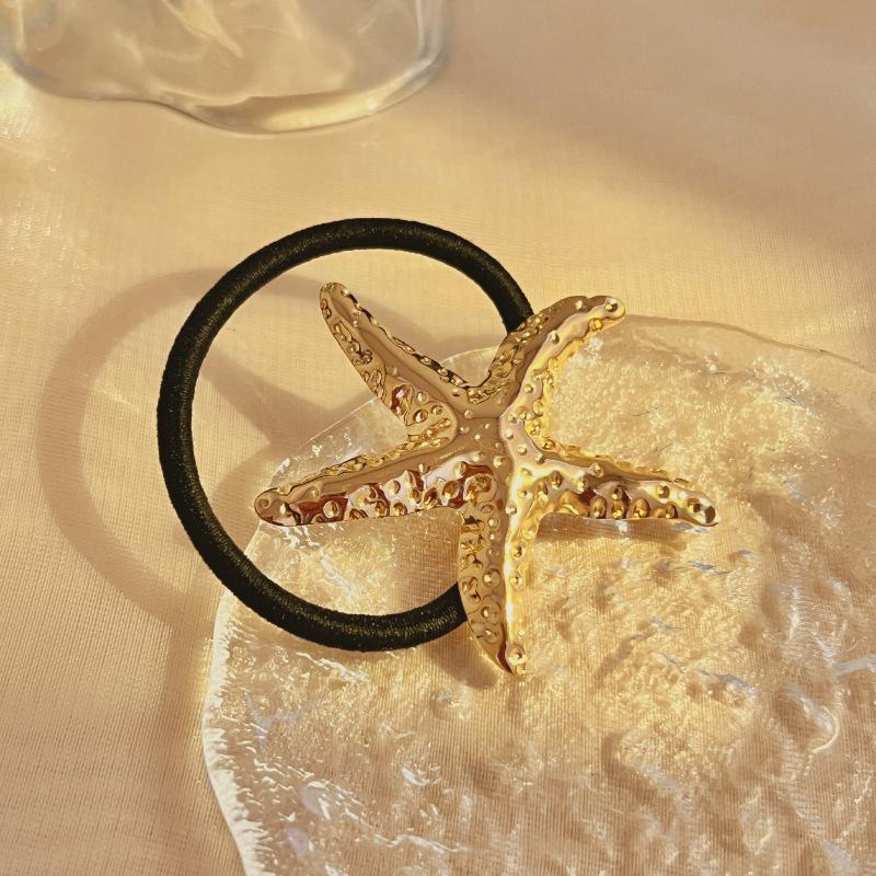 Elegant Starfish Shell Stainless Steel Elastic Hair Tie