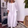 Women's cotton and linen loose dress