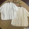 1116 Summer New Women's Crew Neck Japanese Cotton Shirt Loose Shirt Top Mori Women's Age Reduction College Style