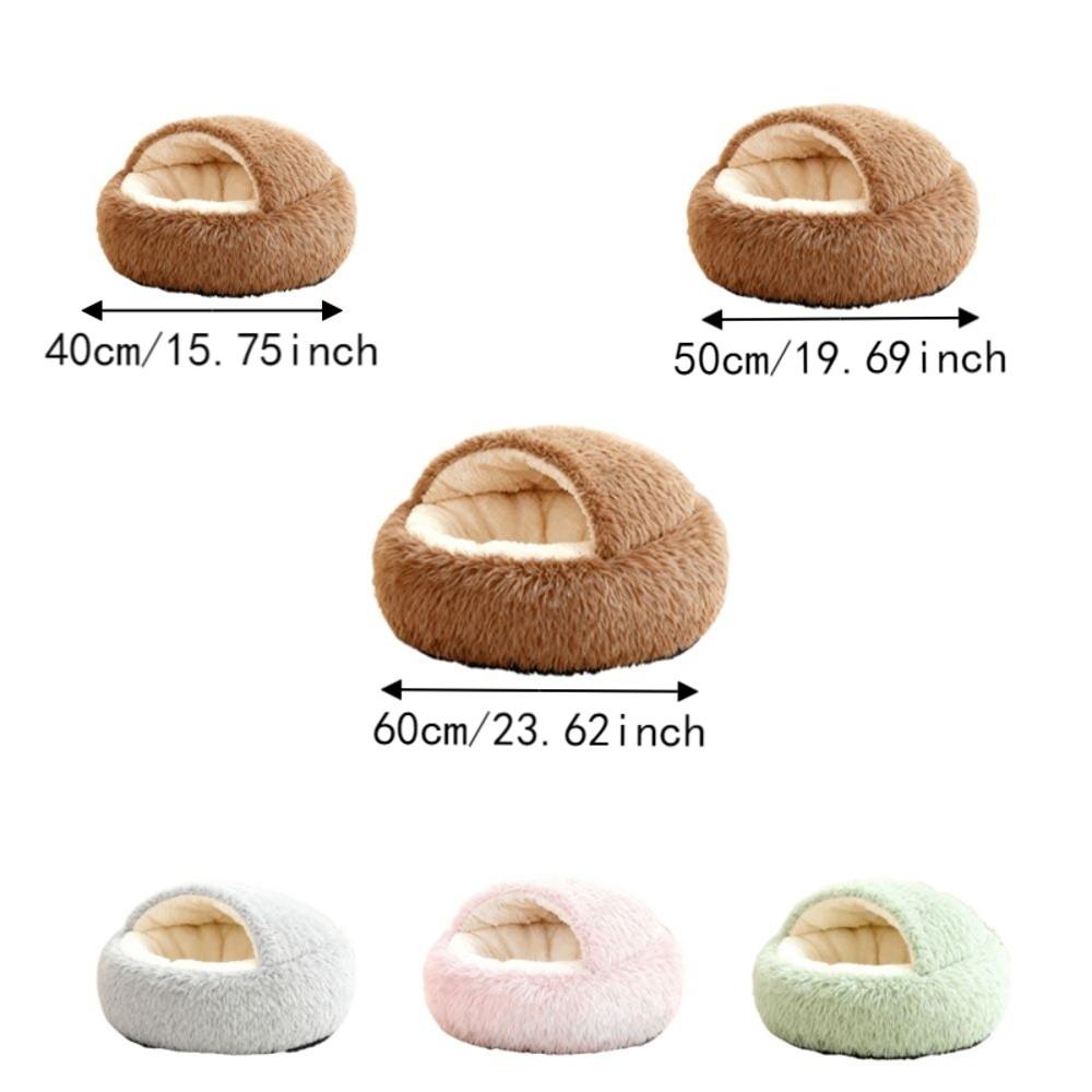 Non-Slip Shell-Shaped Cat Bed Semi-Enclosed Winter Cat Bed Cat Sleeping Nest Cold Weather