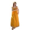 Beach vacation wind yellow fringed suspender dress women's summer 2026 new temperament loose A-shaped long skirt
