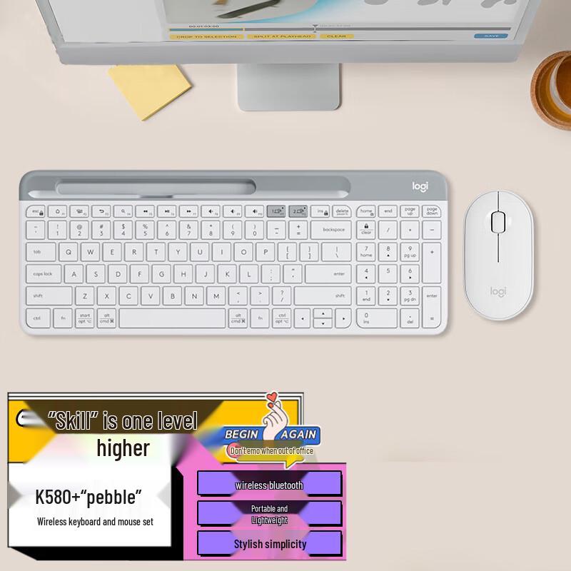 

Logitech K580 Slim Multi-Device Keyboard & Pebble Mouse Combo