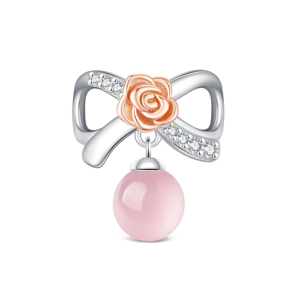 Elegant Rose Charm Fit Bracelet Diy For Women Daily Wear Romantic Fashion Flower Pendant Love Gift Originalcopper Bead