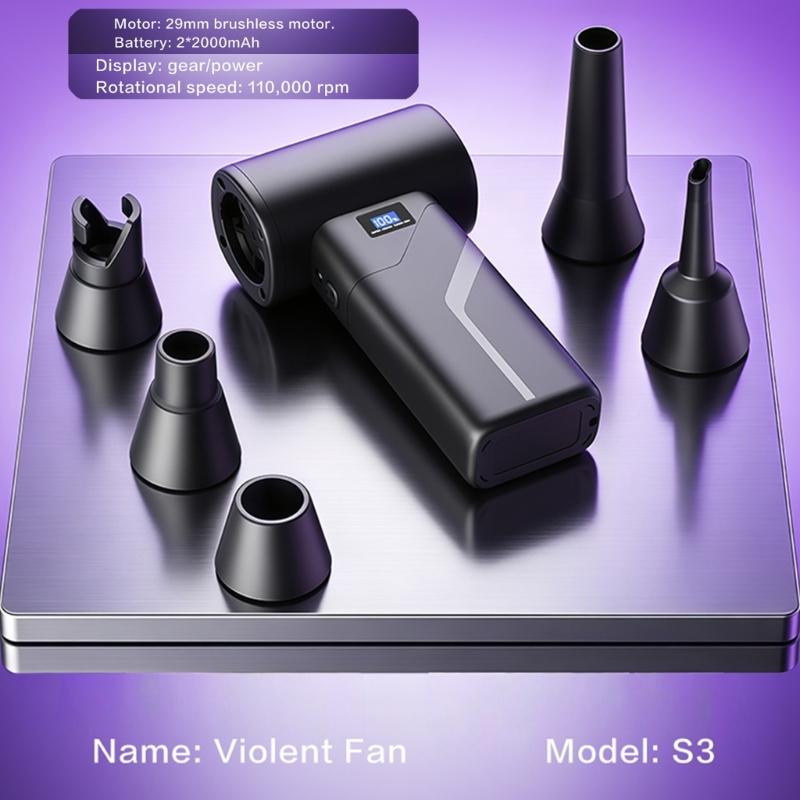 Cordless Fan Light Weight Dust Blower Handheld Engine Fan Air Duster 110000RPM for Women Men Computer Cleaning Outdoor
