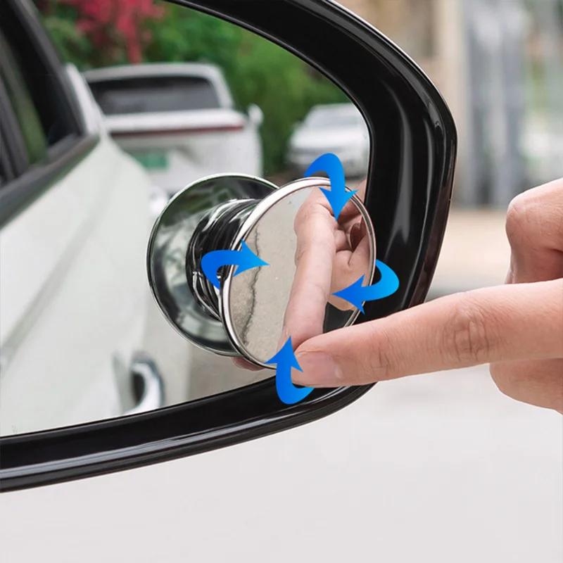 Rearview Mirror Small Round Mirror Car Reverse Mirror Rain Proof HD Suction Cup 360 Degree Blind Area Wide Angle