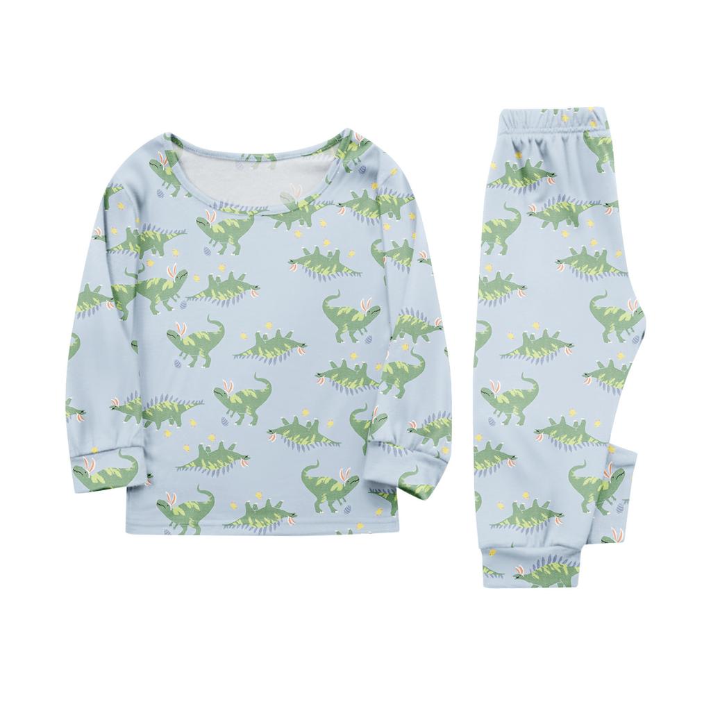 Print Cute Family Set Pajamas, Home Clothes, Family Set Long Sleeve Top Pants Set
