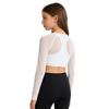 Top Sportivi Hip Hop Dance per Bambine e Ragazze, Manica Lunga, Rete, Crop Top con Gilet Integrato per Yoga, Allenamento, Corsa, Abbigliamento Attivo