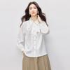 Women's Ruffle Lapel Long Sleeve Commuter Blouse