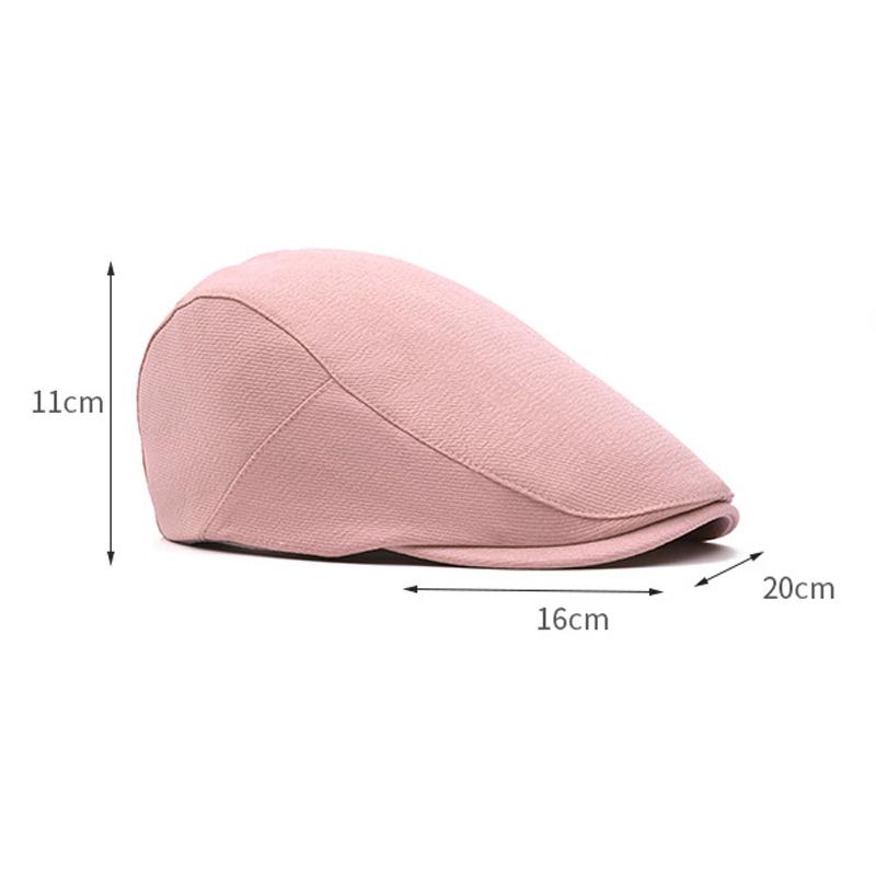 Ensfarget Cap Herre Solhatt Forward Cap Beret Kvinner Britisk Newsboy Cap
