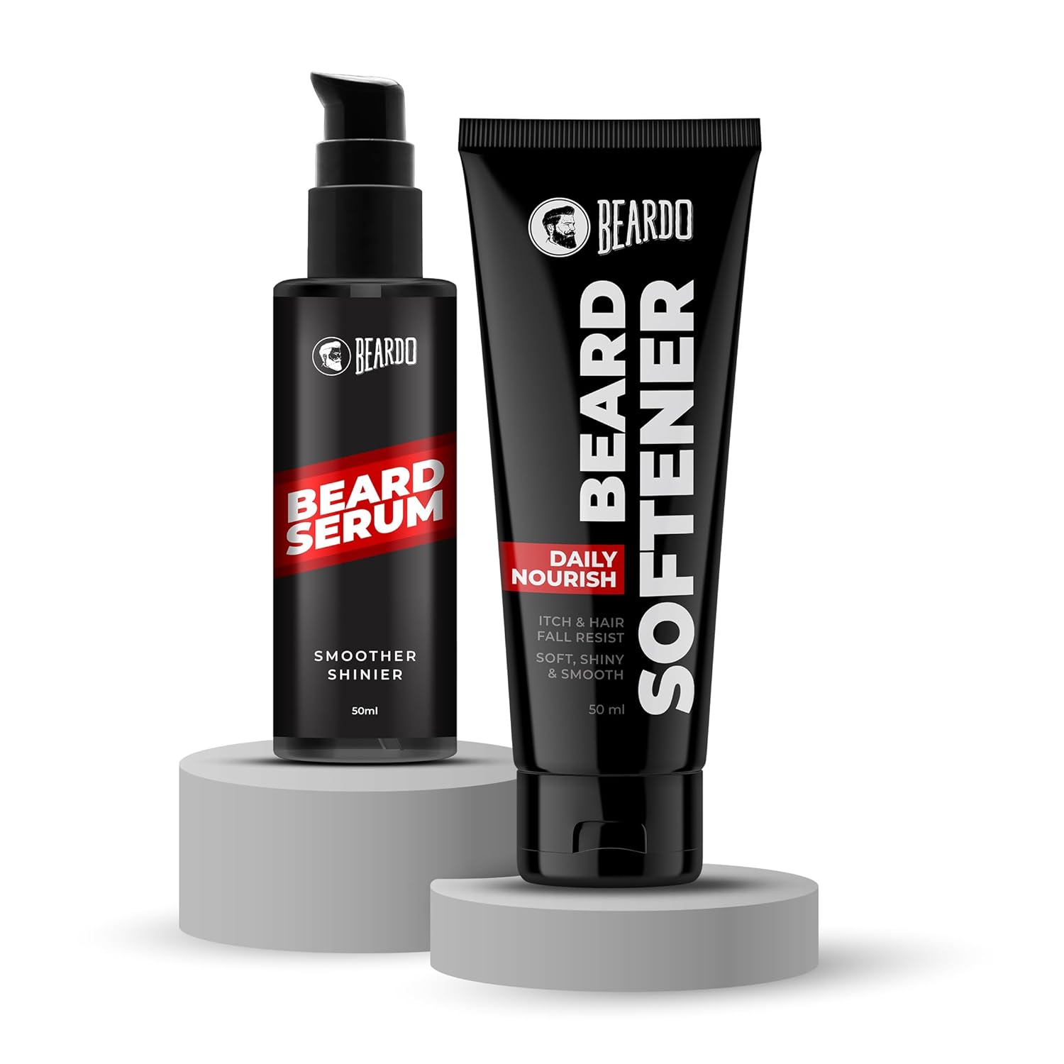 Beardo Beard Softening Combo Pack of 2 – Lightweight Beard Serum & Softener for Smooth, Frizz-Free, Shiny Beard Care