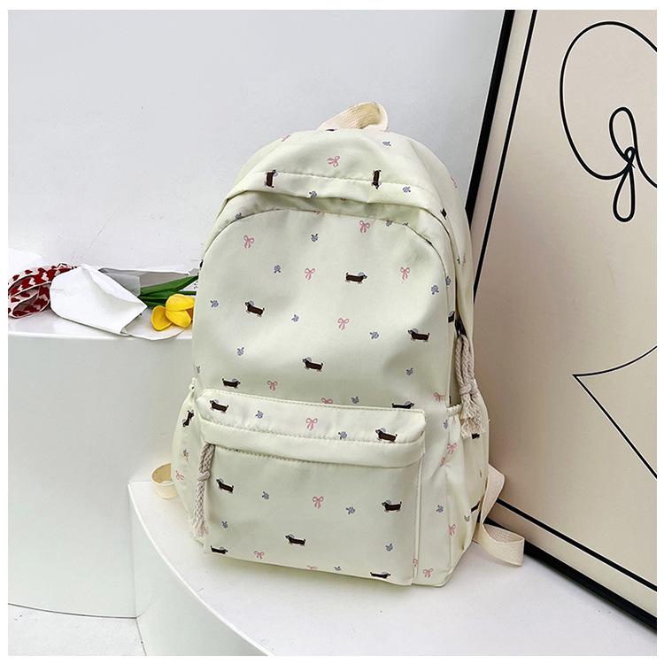 Japanese Cute Floral Blue Hat Sausage Dog Bag Junior High School Students Backpack