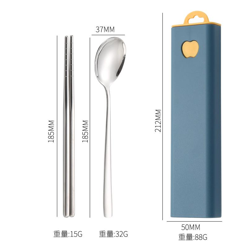 Korean 304 Stainless Steel Portable Tableware Three-piece Set Tableware Fork Spoon Chopstick Set