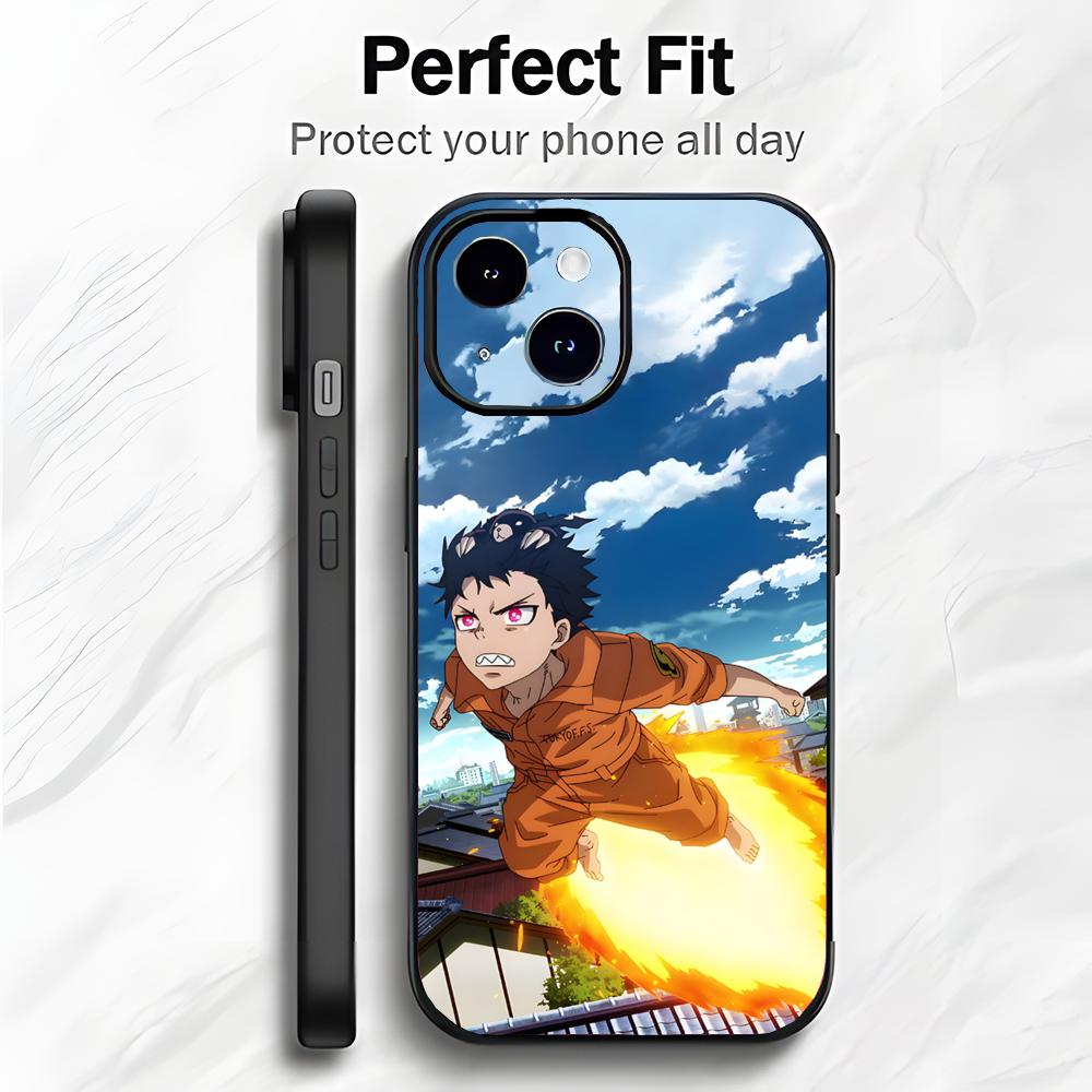 Mutige Aktion Japanischer Anime F-Fire Force Handyhülle Handyhülle Weiche Verpackung Leicht Für iPhone17 16 15 14 13ProMax