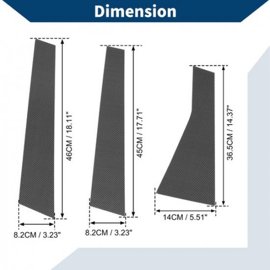 6 Pcs Door Pillar Window Trim for Jeep Cherokee 14-20 Carbon Fiber Pattern Black