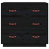 VidaXL Buffet Noir 80x40x75 cm Bois massif de pin 820111