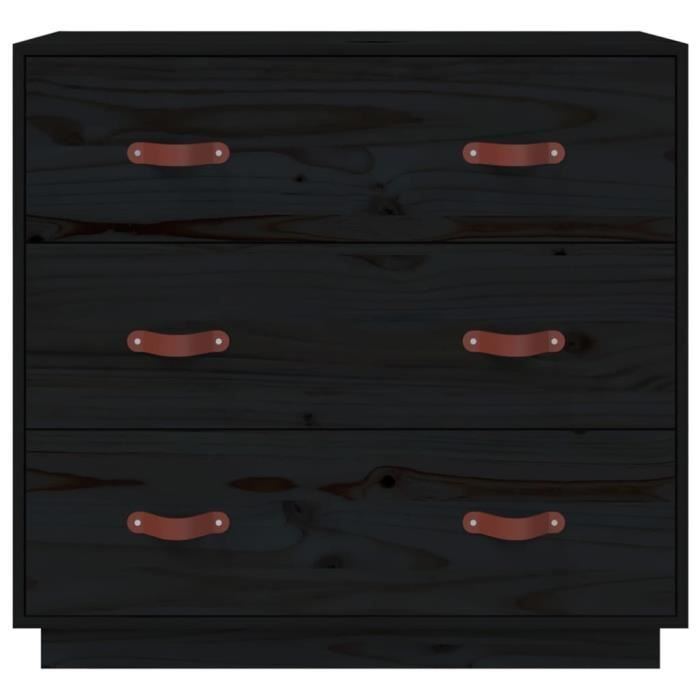 VidaXL Buffet Noir 80x40x75 cm Bois massif de pin 820111