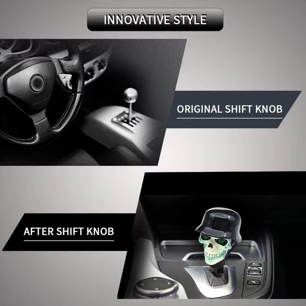 Car Skull Gear Shift Knob Skull Head Shifter Lever Eye-catching Halloween Manual Transmission Gear Shift Knob Car Accessories