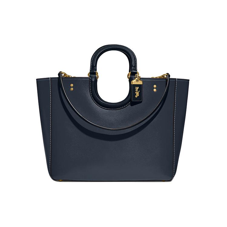 New COACH Glove Tanning Tote Bag, Shopping Bag, Portable Crossbody Bag, Shoulder Bag Large Size Women's Dark Blue CH592-B4L6L