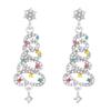 Minimalist Rhinestone Christmas Tree Tassel Earrings