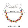 Bohemian Rainbow Colorful Stone Beaded Choker Necklace for Women Handmade Adjustable Cord Statement Necklace