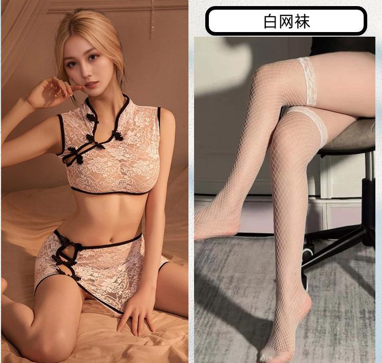 Sex Underwear Sexy Split Classical Cheongsam Short Skirt Hip-wrapped Perspective Suit Extreme Temptation High Sense Pure Lust