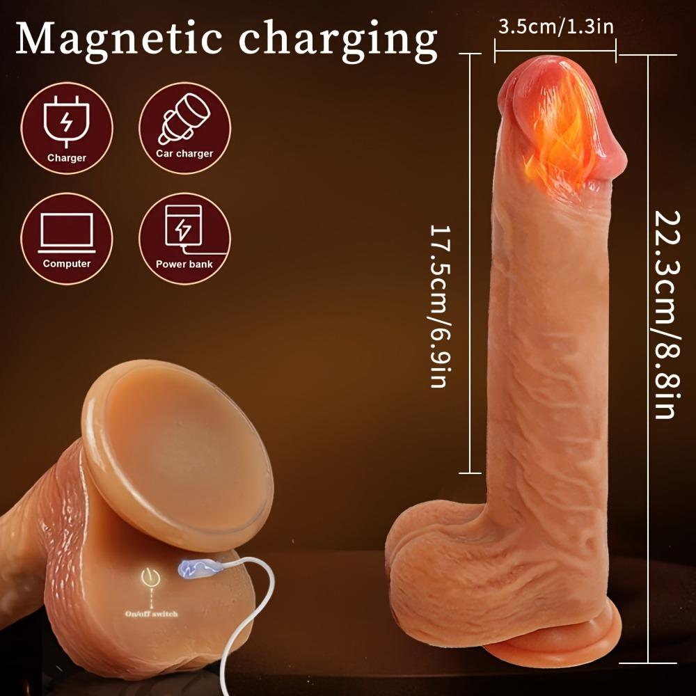 Liquid Silicone Electric Simulation Dildo Vibrator For Women Telescopic Vibrating Swinging Wireless Remote Control Heated Massage Stick Adult Sex Toy