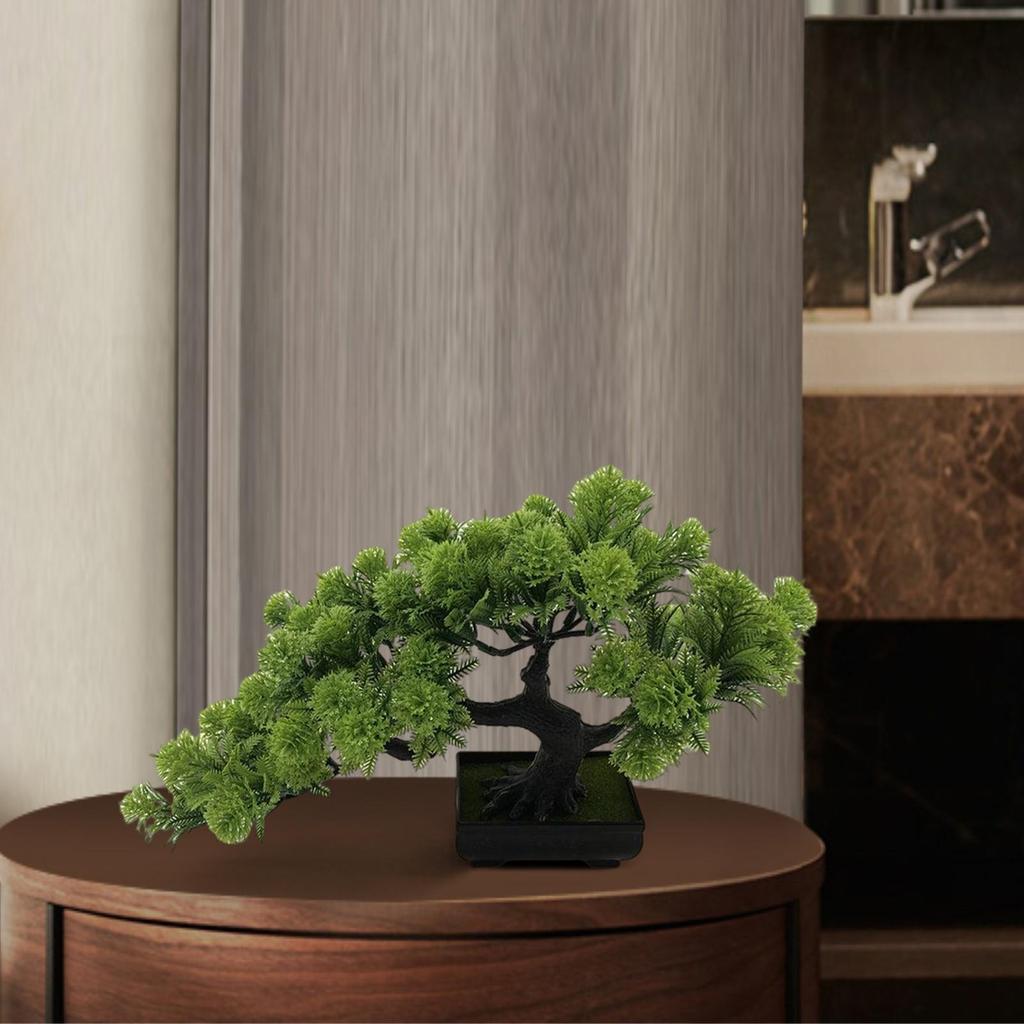 Small Artificial Bonsai Pine Tree Simulation Potted Plants Desktop Display Tree for Windowsill Home Office Decoration Ornaments