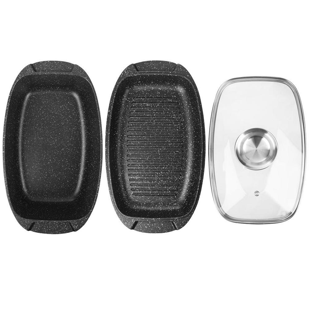 Granite roaster with lid 3in1 GRANDE 5 l, 39x22 cm