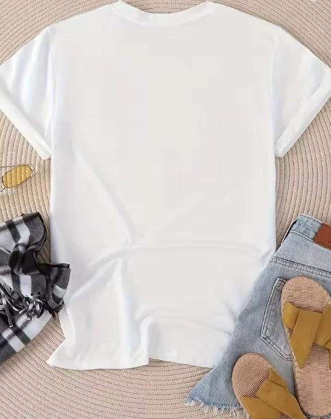 Create Your Own Waves Red Fish Blue Letter Print Women T-Shirt Crew Neck Short Sleeve Summer Casual Fashion Tops