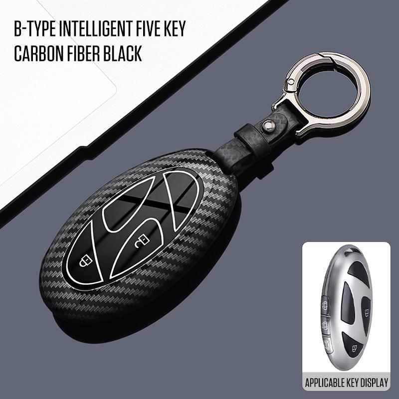 Car ABS TPU Key Case Cover Holder Buckle For Hyundai Ionic 6 Grandeur GN7 Kona Ev New Grand Prix 5/7Buttons Key Shell Decoration