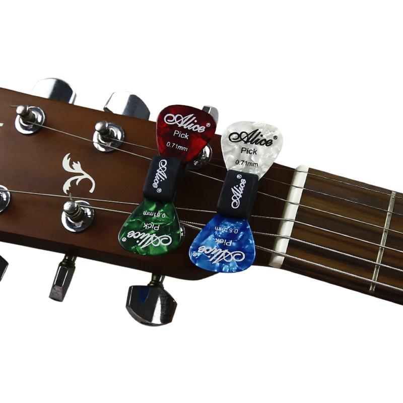 5Pcs Black Rubber Guitar Pick Holder with Guitar Pick Fix On Headstock for Guitar Bass Ukulele Cute Guitar Accessories TMZ