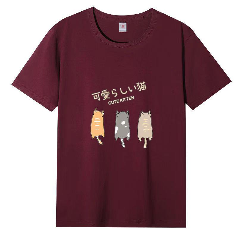 Cotton New Short-sleeved T-shirt Loose Large Size Women's Tops Summer Korean Version of The T-shirt Women