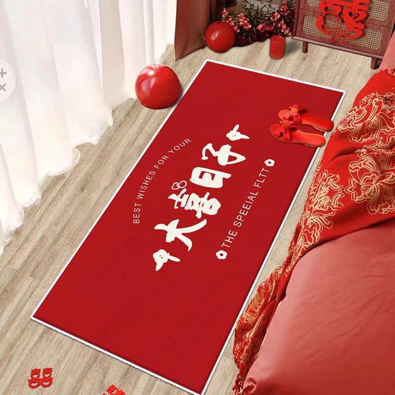 Chinese Red Living Room Carpet Entrance Large Area Rugs Luxurious Soft Room Decoration Home Mats Non-slip Alfombras Para Sala
