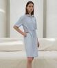 Rie Zip Neck Drawstring Waist Midi Dress