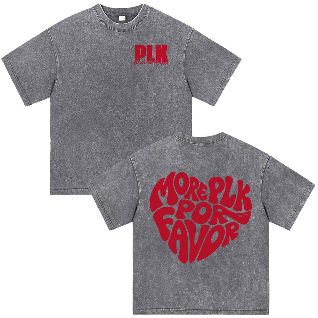 Rapper Plk Portrait Graphic Vintage Washed T-shirts Men Women Clothing Fashion Casual Oversized Short Sleeves T Shirt Streetwear