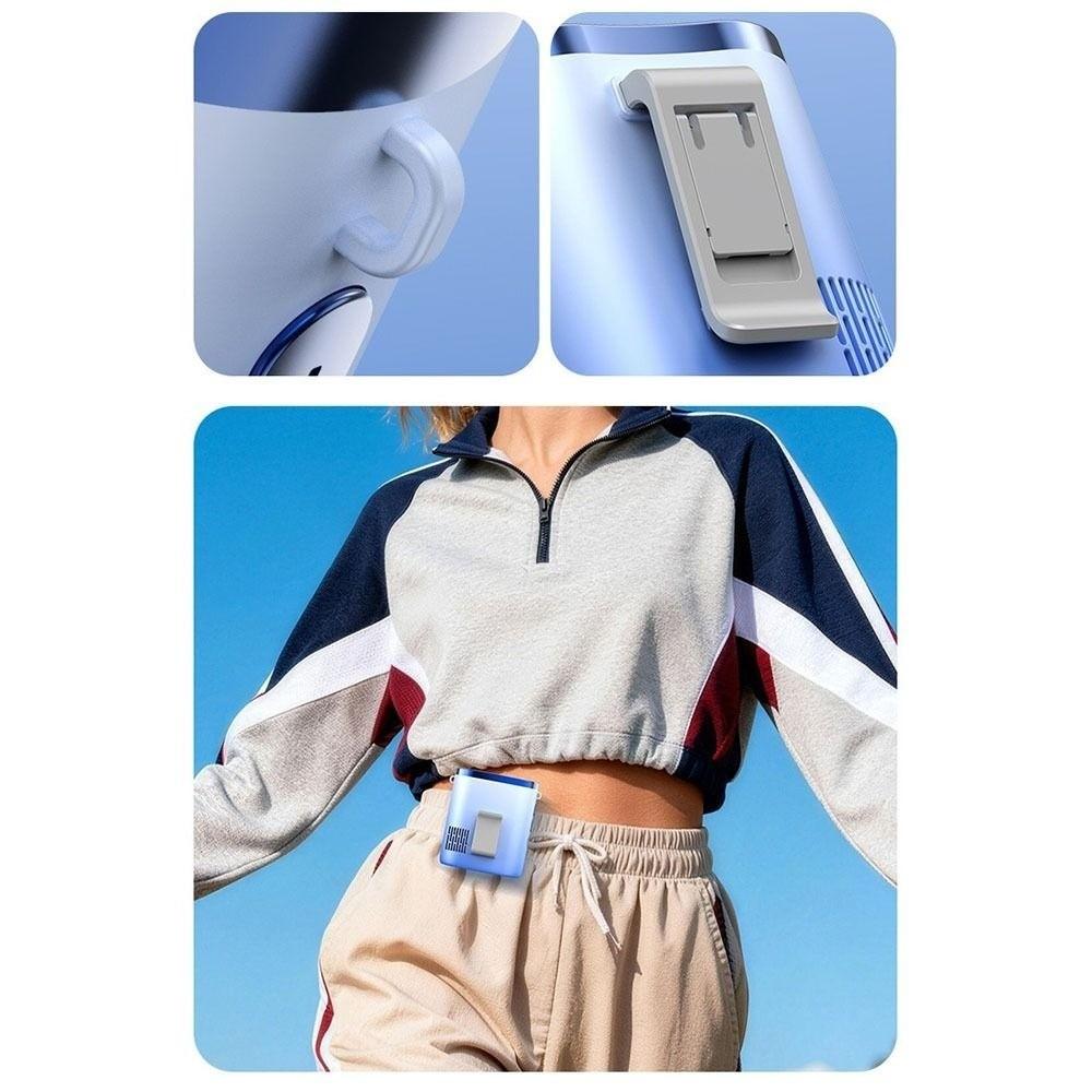 USB Rechargeable Cooling Fan Strong Airflow Mini Electric Fan Hanging Neck Fan  Outdoor Activities
