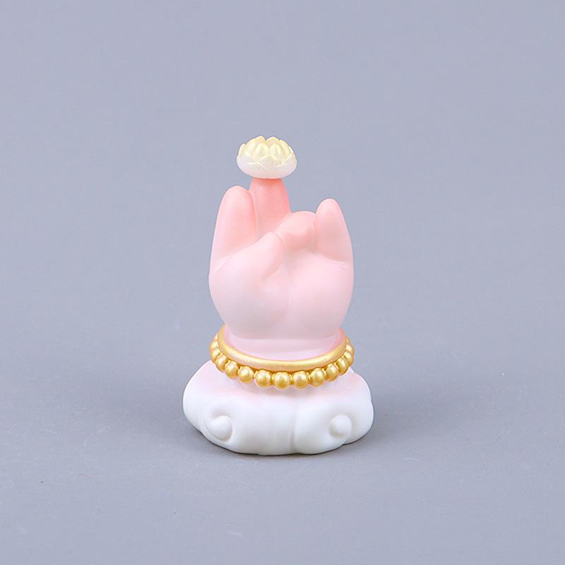 Creative Chubby Little Buddha Hand Cartoon Ornament for Car & Home Decoration As Shown