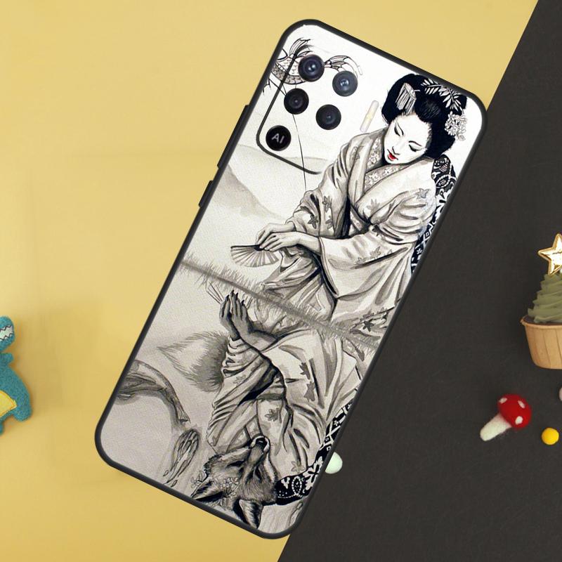 Japanese Geisha Case For Oppo A80 A60 A40 A54 A74 A94 A18 A38 A58 A78 A98 A96 A76 A16 A15 A17 A57 A5 A6 Pro