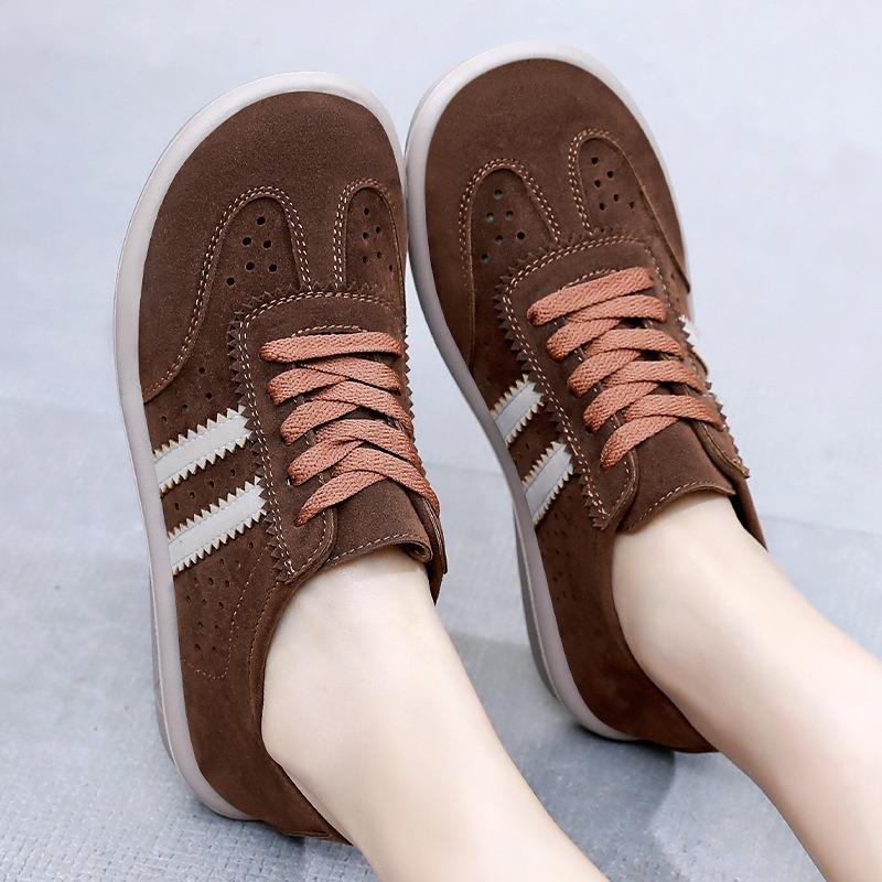 Fashion Women's Forrest Gump Shoes New Retro German Training Shoes Lace Up Casual Women's Soft Sole Breathable Fashionable Board Shoes