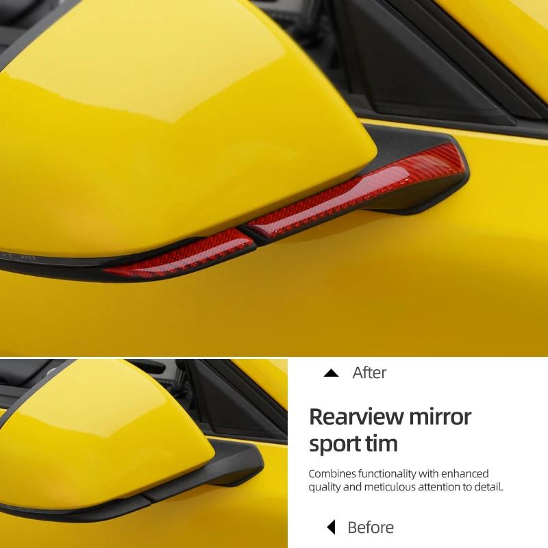 For Ford Mustang GT 2026 2026 Carbon Fiber Rearview Mirror Strip Trim Anti-collision Sticker Car Exterior Protect Accessories