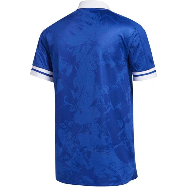 Adidas Aeroready Condivo 20 Versatile Fashion Color-Block Short Sleeve Soccer Jersey Men Tops Blue FT7258