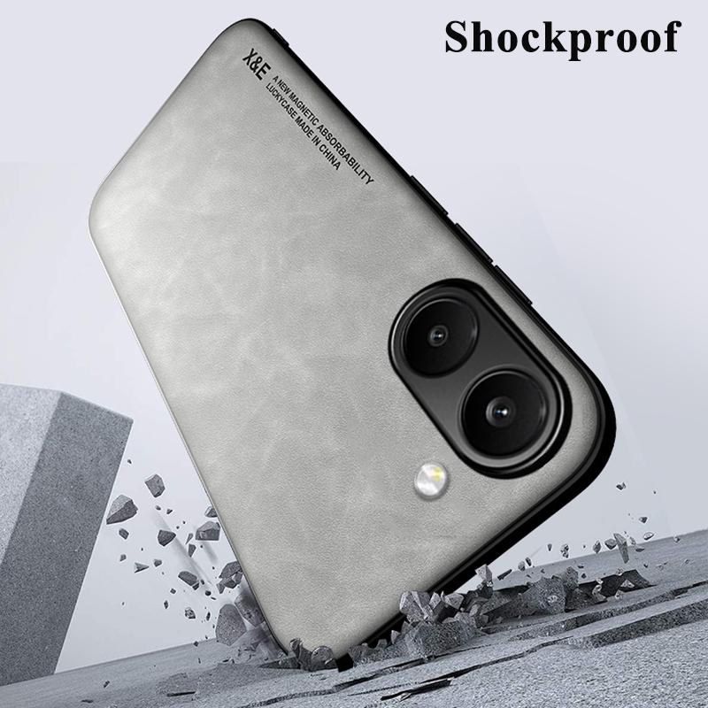 KEYSION Luxury Retro PU Leather Phone Case for Xiaomi POCO X8 Pro Silicone+PC Shockproof Phone Back Cover for POCO X8 Pro Max
