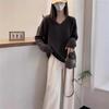 Stylish V-Neck Wool Knit Sweater for Women - Autumn/Winter Loose Outerwear