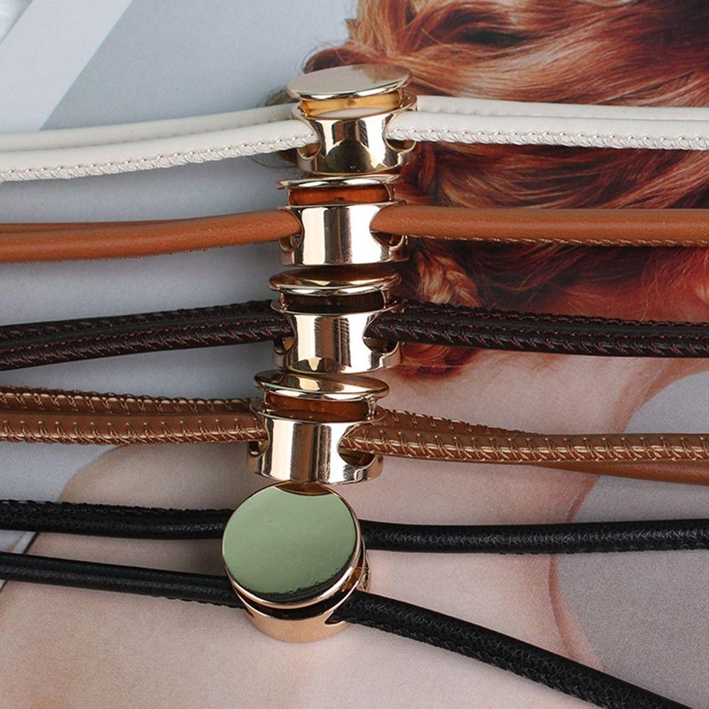 Nastavitelné provázkové pásky Měkký PU kůže Pletený pásek na pas Popruh Pro sukně Džíny Šaty Oblečení