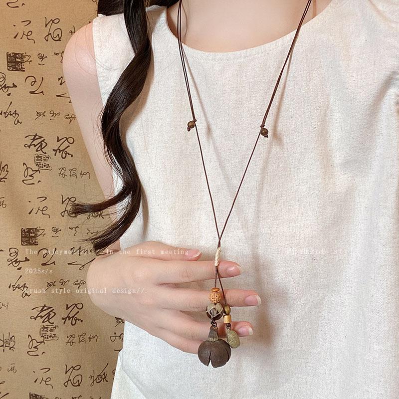 Bohemian Ceramic Necklace: Vintage Ethnic Long Sweater Chain & Zen Choker