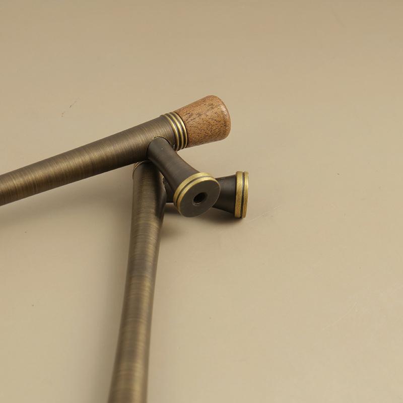 Vintage Look Nordic Cabinet Door Handle in Walnut and Brass for Clothing Storage