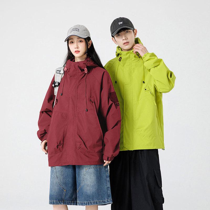 New Spring and Autumn Men's Jacket Outdoor Mountaineering Suit Student Workwear Multi-bag Waterproof Jacket Couple Jacket Top Men