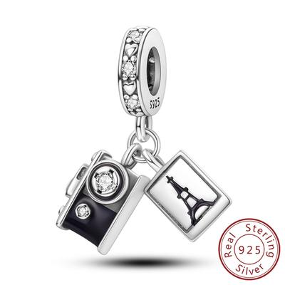 Charms Original Copper Camera Travel Pendant Tower Beads Fit Bracelet Women Jewelry Diy Fine Gift Accessory