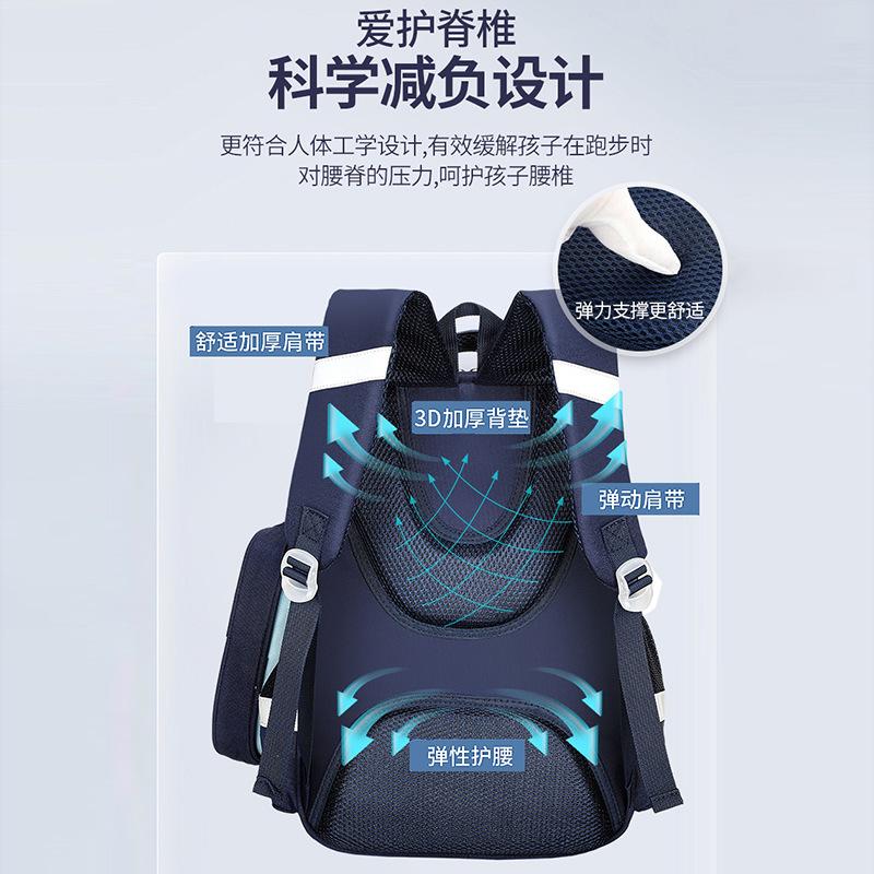 Spine-Protecting Oxford Cloth Backpack,School Bag for Elementary Boys Girls,Durable Kids Bookbag with Ergonomic Back Support