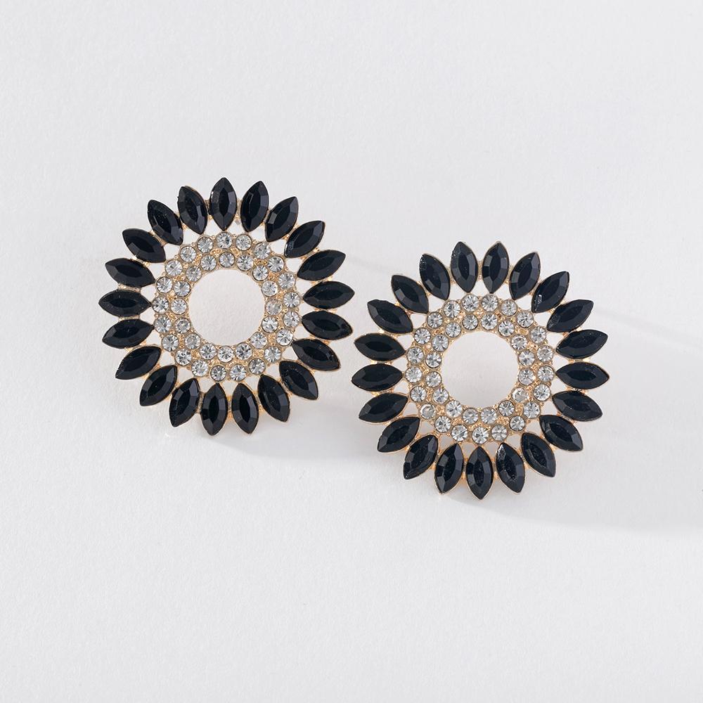 Pinkdudu 2023 kreative 5 Farbe Sonnenblumen Stud Ohrringe Romantische Luxus Mehrfarbige Strass Runde Ohrring für Frauen PD1292